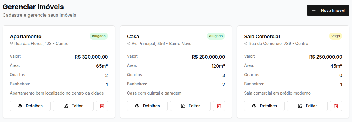 Dashboard de Gerenciamento de Imóveis